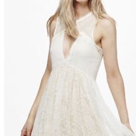New FREE PEOPLE Ivory Lace Style Dress Sz XS - Picture 7 of 8